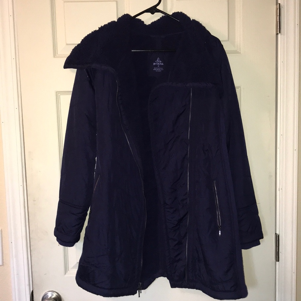 Prana Long Diva Down Jacket in Indigo
